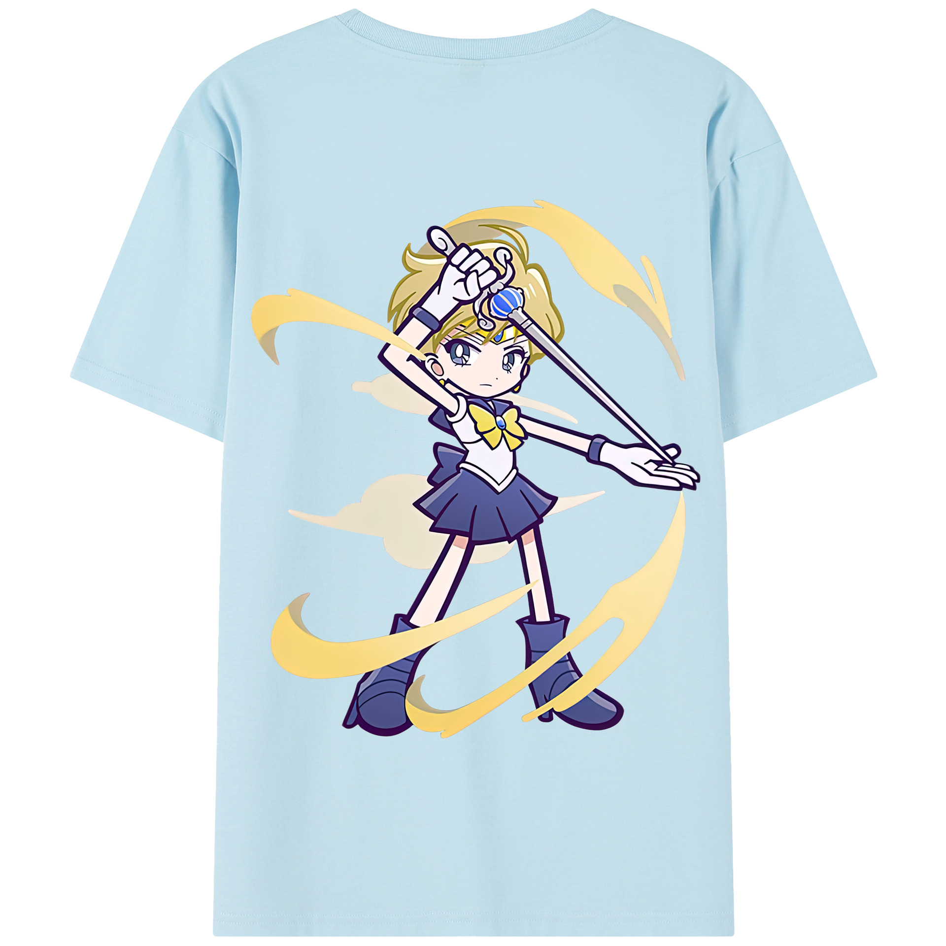 （画像用） 美少女戦士セーラームーン 天王はるか Sailor Moon Tenoh Haruka 綿100％半袖Tシャツ（背面プリント）